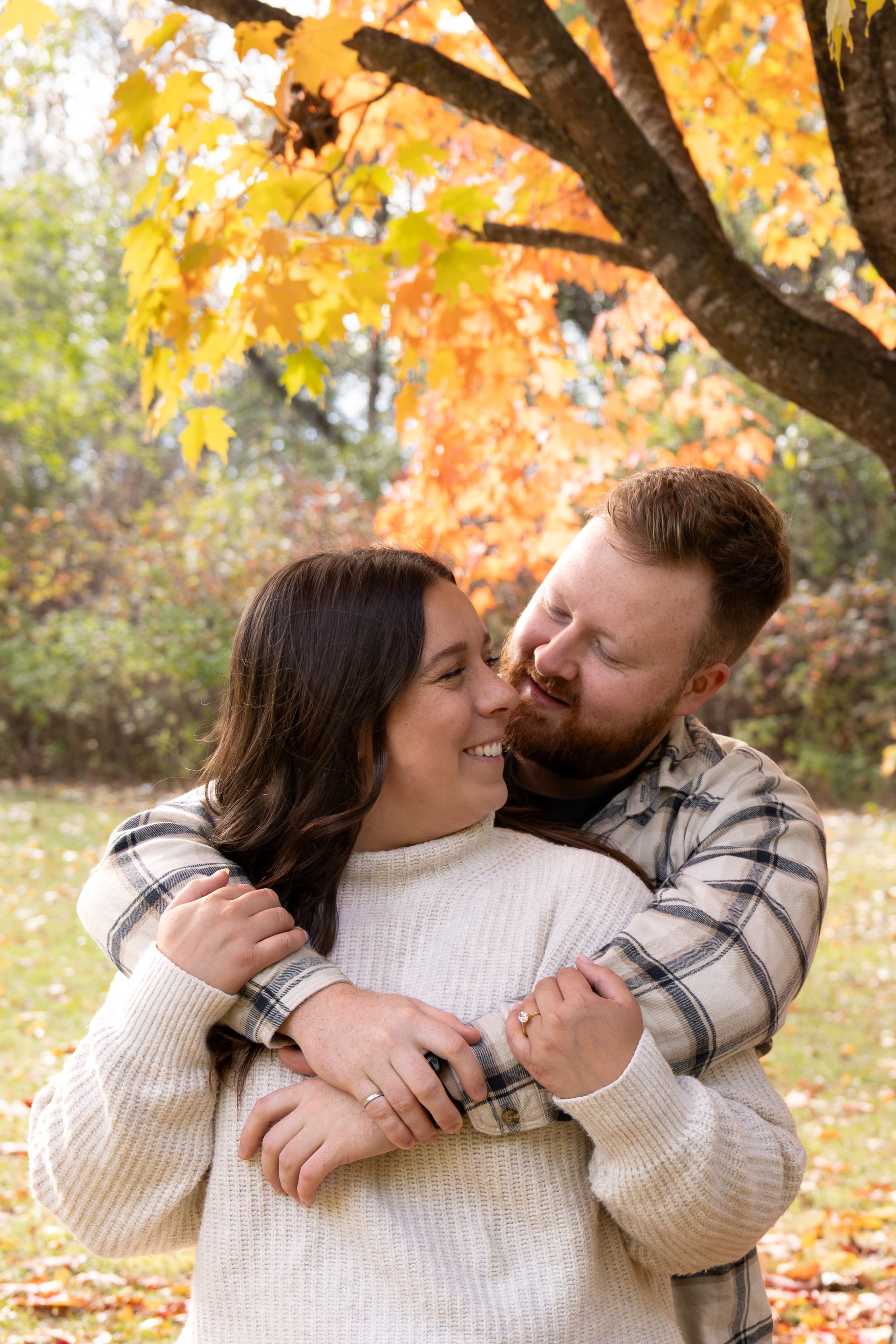 Thomas and Alicia embracing
